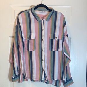 So Women’s Long Sleeve Shirt Top Blouse Size XL